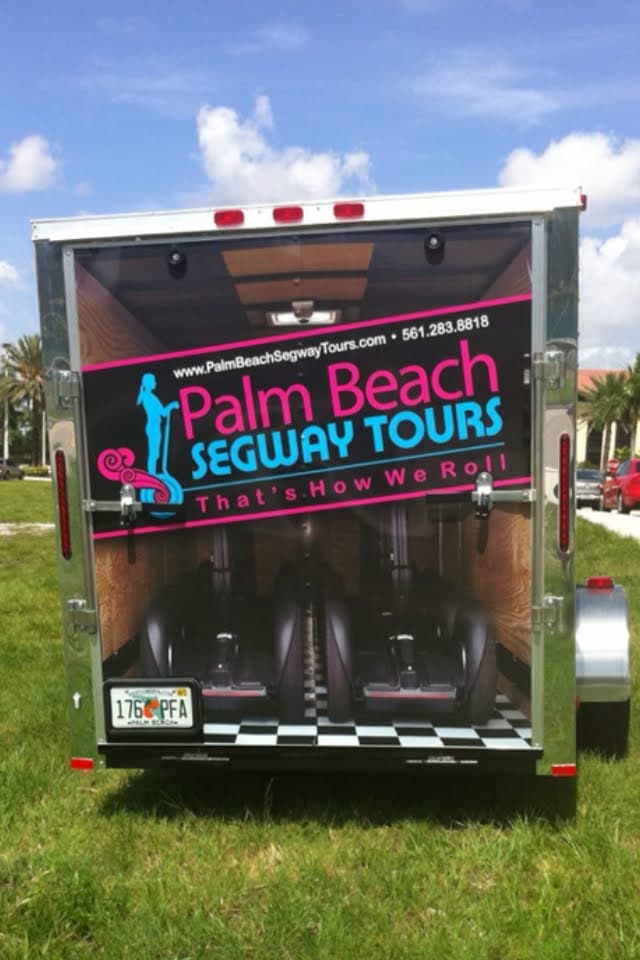 Full trailer wrap for a tour operator for Palm Beach Segway Tours, West Palm Beach, FL