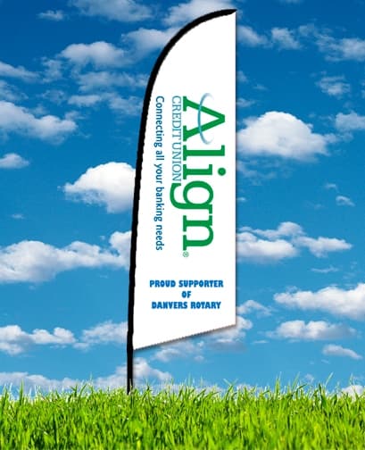 Zoom 2 Straight Flag w/ Stand - 8ft Single Sided Graphic