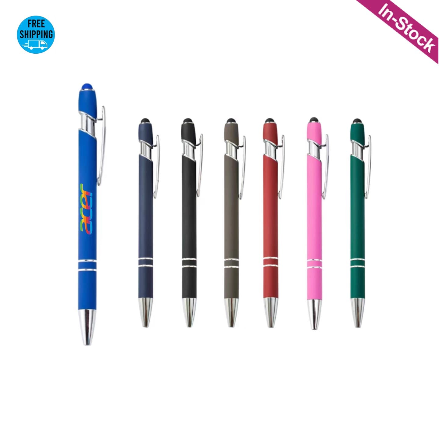 Soft Touch Aluminum Incline Stylus Pen