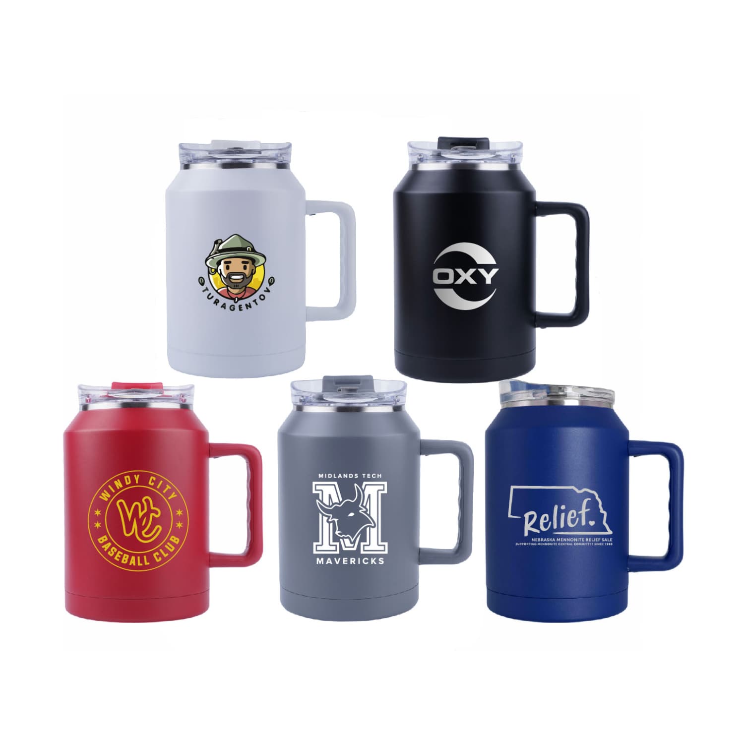 Stainless Steel Vacuum Insulated Mug with Lid, 50 oz.