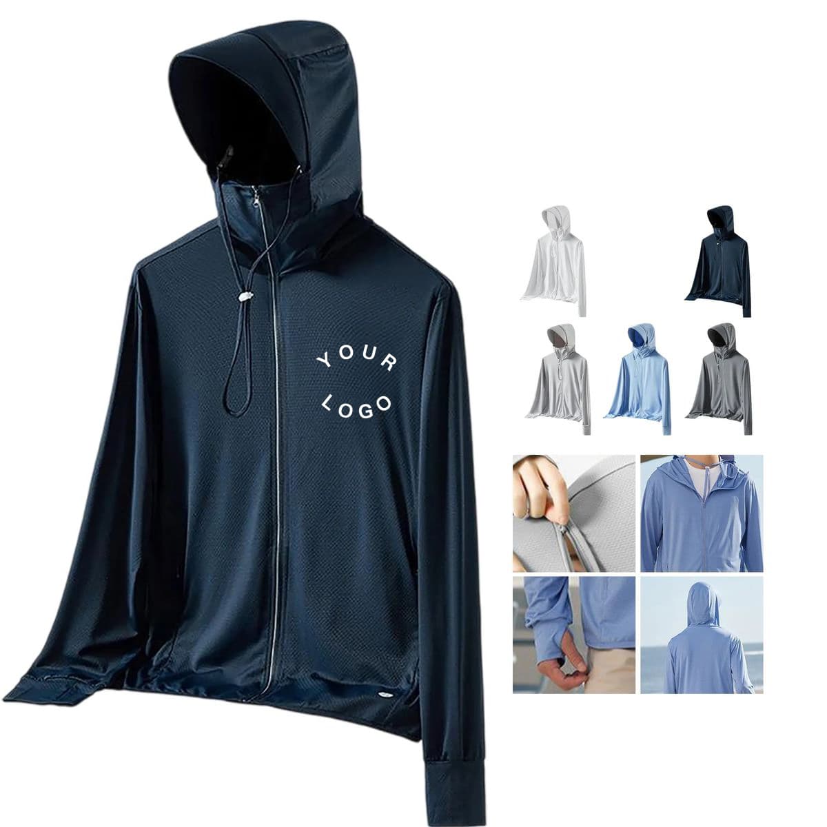 Polyester Hooded Sun Jacket with Detachable Brim