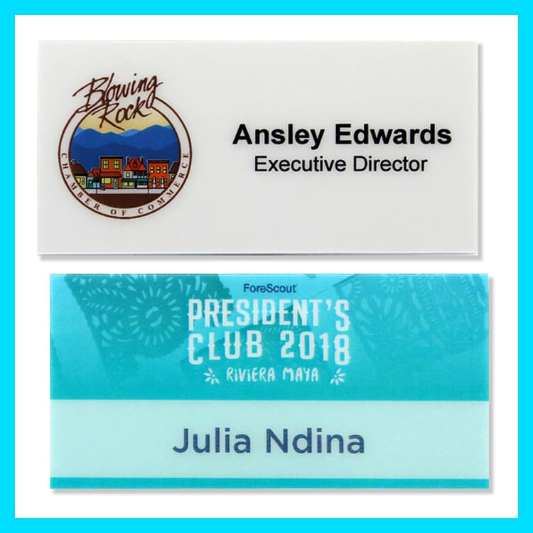 The Apollo full color name badge. 1.5"x3"