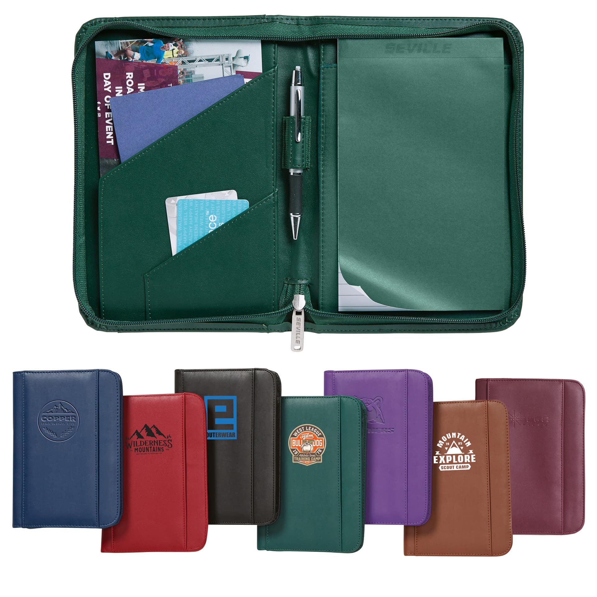 Junior Padfolio - Zippered Portfolio with Writing Pad (7 Colors)