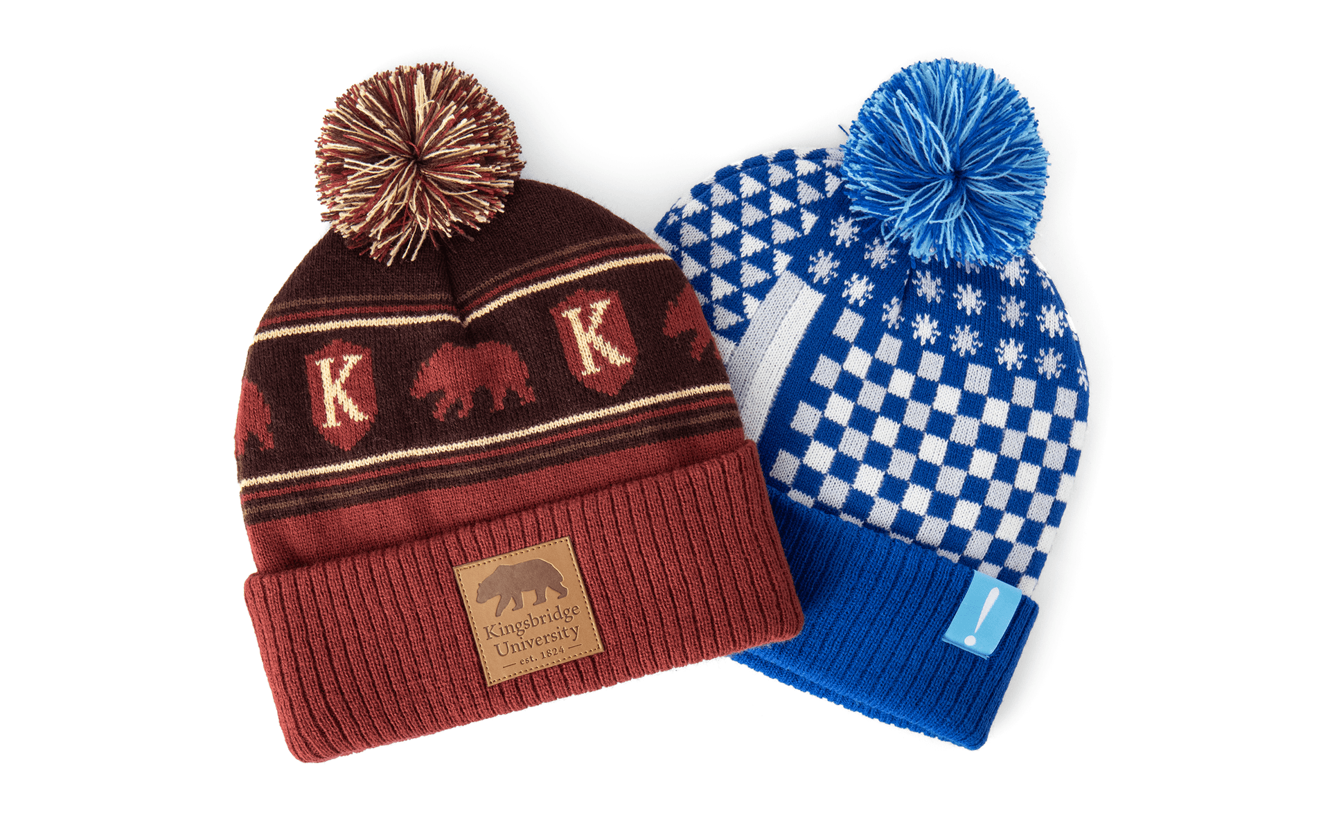 Ribbed Cuff Jacquard Beanies