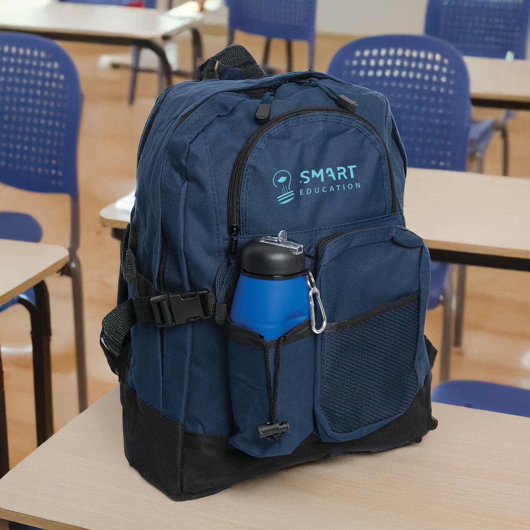 Backpack: 3 Zippered Compartments