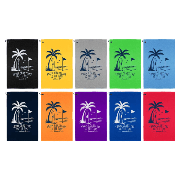 Champions Golf Towel with Black Corner Hook