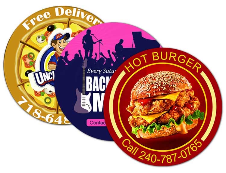 5" Circle Car Magnets Outdoor Safe - 30 Mil - 4 Color Process