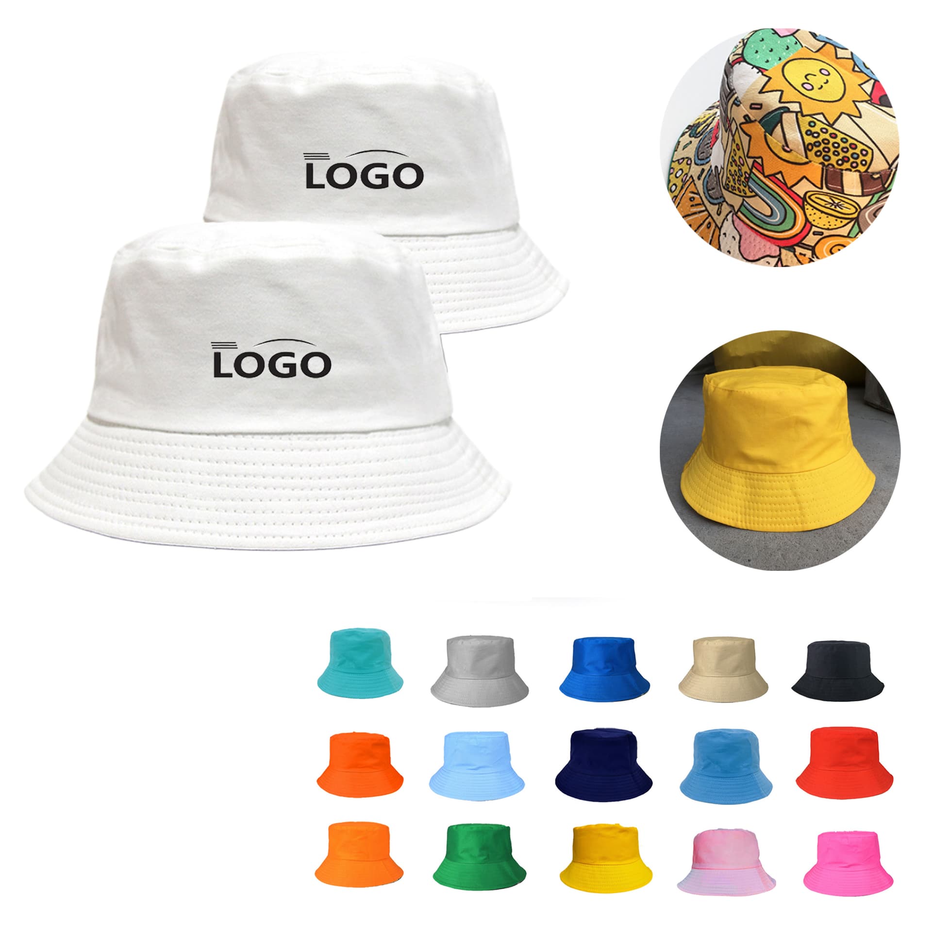 MOQ50 Customizable Fashion Bucket Hats For Sun Protection