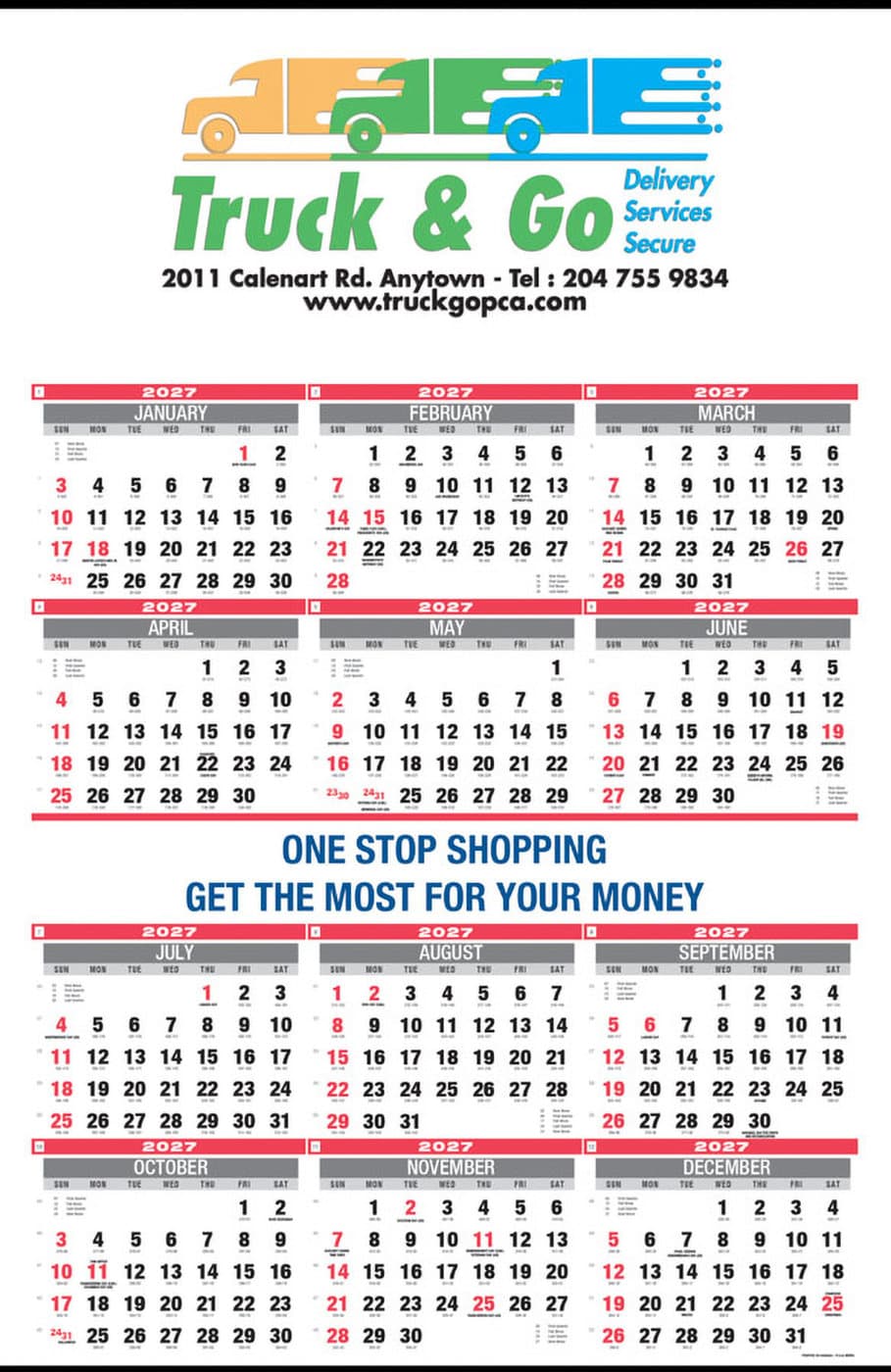 PCA 5550 12-Month Double Ad Wall Calendar